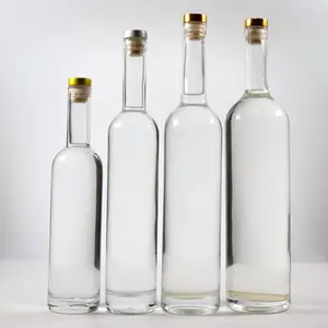 Botella de licor de vidrio esmerilado, botella de vino de licor de cilindro vacío prémium, 750ml, 1000ml, venta al por mayor