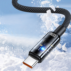 100 wát trong suốt siêu nhanh sạc Type-C Cáp dữ liệu 480 Mbps dữ liệu Sync Led kết nối ánh sáng USB C cáp cho máy tính bảng <span class=keywords><strong>Android</strong></span> - Product Image 2