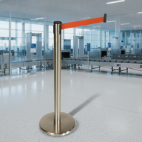 Poteau de guidage Xuxuan en chrome avec barrière à sangle pour aéroports