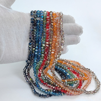 Perles en verre de cristal colorées et brillantes de 2/3/4/6/8 mm, perles en cristal facettées pour la fabrication de bijoux