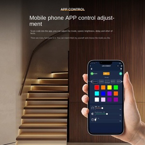 Ứng dụng thông minh điều khiển cầu thang Đèn tường cơ thể con người cảm biến RGB Dimmable dải ánh sáng LED bước Hệ thống điều khiển với đuổi theo thanh ánh sáng - Product Image 2