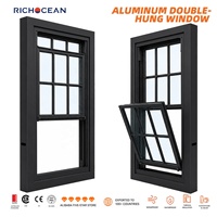 Ventanas Verticales de Doble Hoja de Aluminio Resistentes a Huracanes RICHOCEAN, Insonorizadas, con Doble Acristalamiento, Fáciles de Limpiar