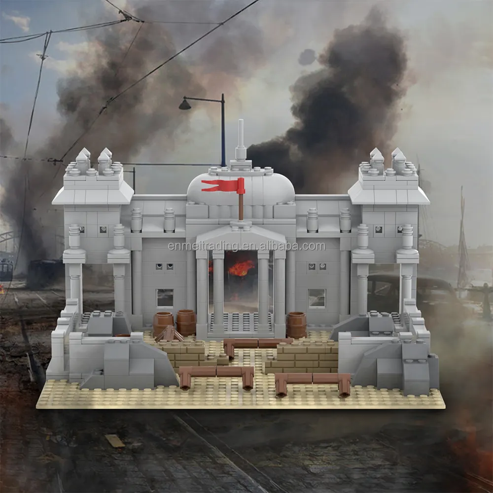 MOC सैन्य दृश्य बर्लिन बिल्डिंग किट ईंटें मॉडल सिमुलेशन युद्ध DIY रचनात्मक शिक्षा खिलौने बच्चों के लिए MOC5071
