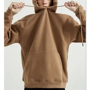 Unisex Fashion Simple Hooded Street Long Sleeve Loose Solid Color Custom Printing Hooded Casual Tops White Men's Hoodies