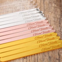 Bâtonnets acryliques avec nom personnalisé Bâtonnets de crème glacée or rose avec logo Bâtonnets de glace réutilisables Popsicles Décoration de gâteau Fête de mariage