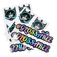 Personnages de dessins animés pour enfants colorés logo holographique fabricant d'autocollants parfum populaire cadeau louange baiser coupe impression d'étiquettes