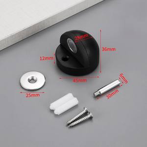 Butée de porte moderne en acier inoxydable avec tampon en caoutchouc, épaisseur 12 mm, installation facile, fixation à vis monotrou, robuste pour la maison - Product Image 4