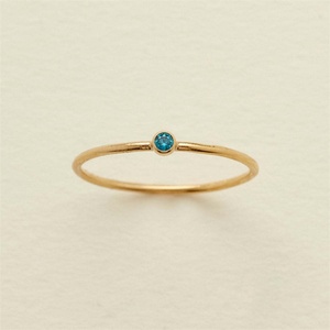 Anillo de Dedo de Acero Inoxidable con Piedra de Nacimiento, Joyería Sencilla y Elegante para Mujer - Product Image 1