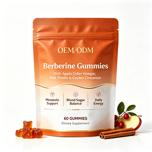 Gummies OEM <span class=keywords><strong>de</strong></span> Berbérine HCL avec Cannelle, Chardon-Marie <span class=keywords><strong>et</strong></span> <span class=keywords><strong>Vinaigre</strong></span> <span class=keywords><strong>de</strong></span> <span class=keywords><strong>Cidre</strong></span> <span class=keywords><strong>de</strong></span> <span class=keywords><strong>Pomme</strong></span> pour un Métabolisme Sain du Glucose <span class=keywords><strong>et</strong></span> la Santé du Foie - Product Image 1