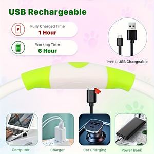 <span class=keywords><strong>Collar</strong></span> LED Cortable para Perro, Recargable Tipo C, Tubo de TPU Brillante, <span class=keywords><strong>Collar</strong></span> de Seguridad para Mascotas, Resistente al Agua, Luz Nocturna para Caminar - Product Image 4