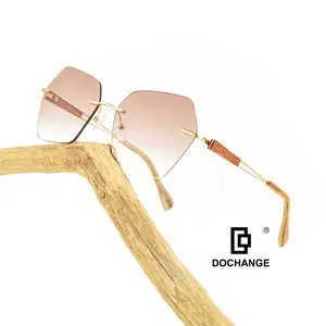 Rimless Wood Classic Sunglasses Unisex Female High End Eco-friendly Sun Glasses Beach Accessories Girls Gift Sports Eyewear