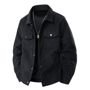 Chaqueta Deportiva Casual de <span class=keywords><strong>Pana</strong></span> de Manga Larga para <span class=keywords><strong>Hombre</strong></span>, Estilo Europeo Americano, Apta para Otoño, Cierre de Botón Sencillo, Acabado Frontal Tipo Camisa - Product Image 4