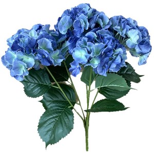 ช่อดอกไฮเดรนเยียประดิษฐ์สีน้ำเงินจาก Meiduo Flower Industry ทำจากพลาสติกและผ้า เหมาะสำหรับตกแต่งงานแต่งงานและบ้าน - Product Image 5