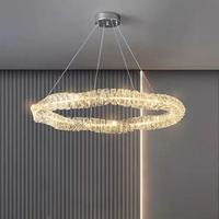 Produit chaud Villa Club intérieur rond moderne décoration fer cristal LED suspension