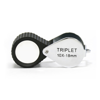 Professional 10x Magnifier with 18mm/21mm Achromatic Anti-Reflective Lens Triplet Loupe Rubber Grip for Jewelers Collectors