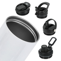 Gobelet isotherme droit et fin en acier inoxydable de 20 oz pour sublimation, avec couvercle et paille