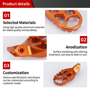 Pedales Anchos Antideslizantes de Aluminio Aeroespacial CNC OEM, Personalizados, Ligeros y con Diseño Hueco para Honda <span class=keywords><strong>CB500X</strong></span> CB650R Scrambler Str - Product Image 2
