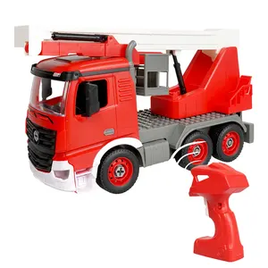 Huiye 2021 उपहार पदोन्नति DIY के साथ अग्निशमन खिलौने रिमोट कंट्रोल 2.4g 1:14 आग ट्रक खिलौना Carro डे नियंत्रण remoto