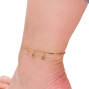 Châu Âu Mỹ Phụ Nữ Của Titan Thép Mắt Cá Chân Chuỗi Ánh Sáng Sang Trọng Thời Trang Đơn Giản Thép Không Gỉ Vàng Mạ Bán Buôn Điểm - Product Image 5