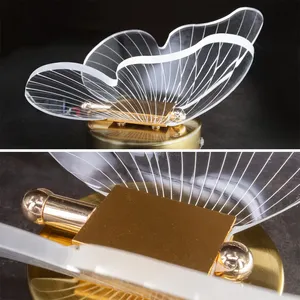 Lampe murale Led tricolore en acrylique, lumières décoratives pour salon, appliques pour chambre à coucher, intérieur moderne et élégant en métal - Product Image 4