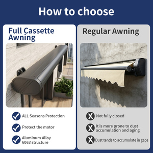 Tenda <span class=keywords><strong>da</strong></span> <span class=keywords><strong>Sole</strong></span> Elettrica Retrattile per Esterni, 6m, Montaggio a Parete, per Garage, Protezione Solare Motorizzata a Cassonetto Completo - Product Image 2