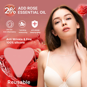 Tampon adhésif anti-rides en silicone Patch de poitrine imperméable et réutilisable Patches de poitrine triangle en silicone avec <span class=keywords><strong>huile</strong></span> <span class=keywords><strong>essentielle</strong></span> de rose - Product Image 1