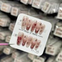 Faux Ongles de Luxe 3D à Presser, Design Français, Papillon, Cœur, Forme Cercueil Carrée, Faits Main, en Acrylique – Fournisseur