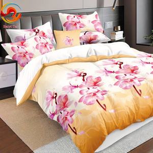 Draps de lit 4 pièces en gros en Chine 100% polyester Personnaliser <span class=keywords><strong>les</strong></span> designs pour <span class=keywords><strong>les</strong></span> draps - Product Image 3