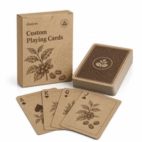 Cartes à Jouer Personnalisées en Papier, Jeu de 54 Cartes, Finition Mate, Motif Café Botanique, Cartes Cadeaux Promotionnelles avec Boîte Kraft Non Emballée