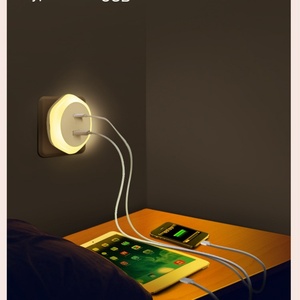 LED Dimming <b>Socket</b> Night <b>Light</b> Warm White European Gauge Modern Square ABS Switch Adjustment for Bedroom - Product Image 6