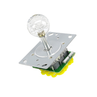 Manette de jeu d'arcade en métal avec éclairage LED cristal coloré, accessoire de contrôle de direction pour jeu de pêche et machine à griffes, à partir de 6 ans