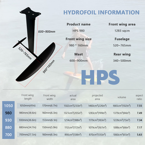 ปี 2026 รุ่นใหม่ AXIS HPS 980 ปีกไฮโดรฟอยล์คาร์บอน ปีกหน้าแบบ Mid High Aspect สำหรับการเล่นวิงฟอยล์ที่เร็วขึ้นและมั่นคงขึ้น และการเล่นเซิร์ฟฟอยล์ - Product Image 2