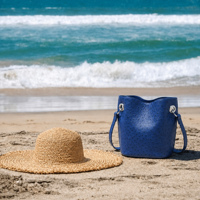 Bolso de Hombro Tipo Cubo de Piel Sintética con Estampado de Avestruz Azul Cobalto, Elegante y Chic para Uso Diario, Personalizable OEM