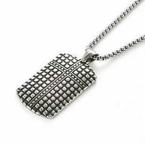 1 pièce Collier pendentif Dog Tag en acier inoxydable à motif féminin pour hommes et femmes, bijou vintage de style carte - Product Image 1