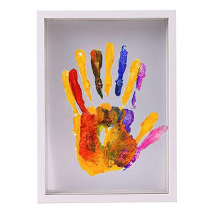 Wooden Clear Family <strong>Handprint</strong> Kit Handprinter Footprint Picture Baby 12 Months Print Keepsake Multicolor Diy Art <strong>Frame</strong> Gift - Product Image 1