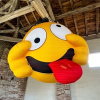 Modèle publicitaire gonflable géant personnalisé de 8 pieds, visage rigolot avec la langue sortie, pour événements, scènes, festivals, promotion de marque et décoration