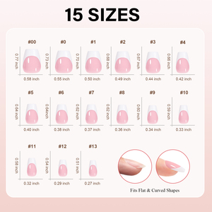 <span class=keywords><strong>Uñas</strong></span> Postizas Cortas y Afiladas Estilo Francés, 180 Piezas, Elegantes Balladina, <span class=keywords><strong>Uñas</strong></span> Acrílicas Reutilizables al por Mayor para Salón - Product Image 6