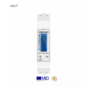 YTL DEM1A MAX 100A Din-Rail 1 Phase 1w Dual Channel MID Certified electric power energy meters