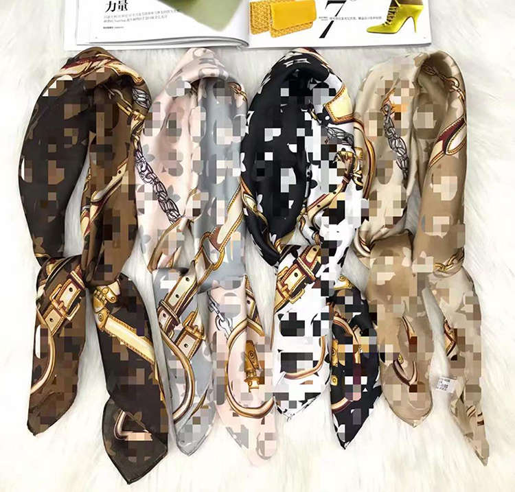 Lenço de seda feminino, decoração com lenço quadrado de cetim