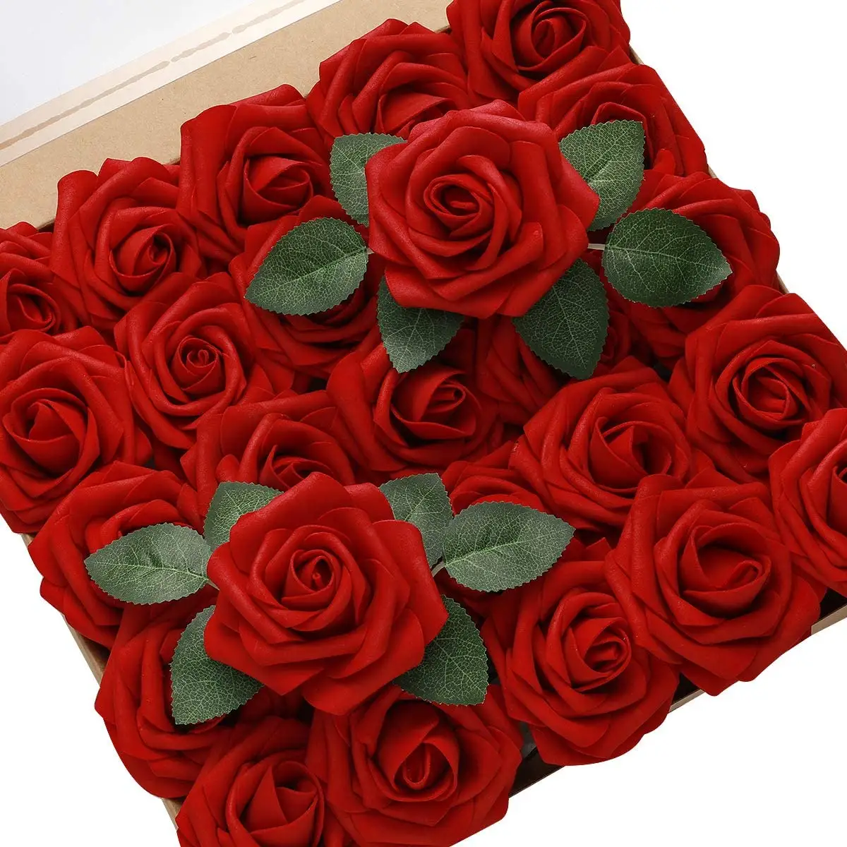 Best Price 25pcs Artificial Foam Flower Roses Soap Rose Artificial Pe Foam Roses with Stem Box for Wedding DIY Valentines Day