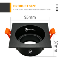 Boîtier de downlight LED carré réglable anti-éblouissement pour modules LED GU10 MR16, trou de 85 mm, pour spots et luminaires