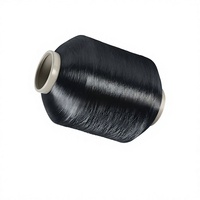 Étiquettes tissées en fil de chenille FDY torsadé, teintes en couleurs vives, à faible élasticité, en polyester noir, fil de chaîne AB149 75D-150D