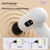 Mini Pistola de Masaje Digital LCD Portátil, Pequeño Masajeador Eléctrico Relajante Muscular para Uso Doméstico, Masajeador de Tejido Profundo y Fascia