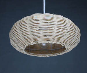 Abat-jour suspendu en rotin écologique fait à la main style design du milieu du siècle pour la décoration de la maison fabriqué au Vietnam - Product Image 4