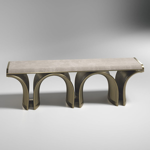 Tabouret à chaussures italien de luxe en acier inoxydable haut de gamme banc de <span class=keywords><strong>lit</strong></span> long poufs pour chambre à coucher caractéristiques d'entrée souples pour les concepteurs de villas - Product Image 3
