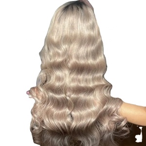 วิกผมมนุษย์สีบลอนด์สีเงินผมลอนแบบสั้น - Product Image 1