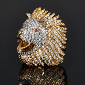 Anillo de Diamantes Moissanite 3D con Forma de Animal para Hombre, Anillos de Diamantes Moissanite con Incrustaciones de Diamantes GRA, Anillos Hiphop para Hombre - Product Image 2