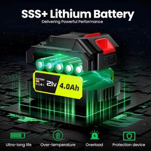 Souffleur de feuilles sans fil léger MD-R922 21V à batterie lithium, moteur sans balais, 2 batteries 4.0Ah, chargeur, 980 000 tr/min, garantie 1 an - Product Image 6