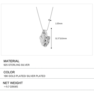 Wuqie S925 <span class=keywords><strong>collana</strong></span> in argento Sterling con pendente a forma di foglia irregolare europea a forma di <span class=keywords><strong>serpente</strong></span> - Product Image 2