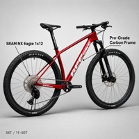 Leichtes Carbon-Hardtail-Mountainbike 29er mit 1x12-Gang-Schaltung, Hydraulischer Scheibenbremse und Luftfedergabel für Trail-Riding und Rennen